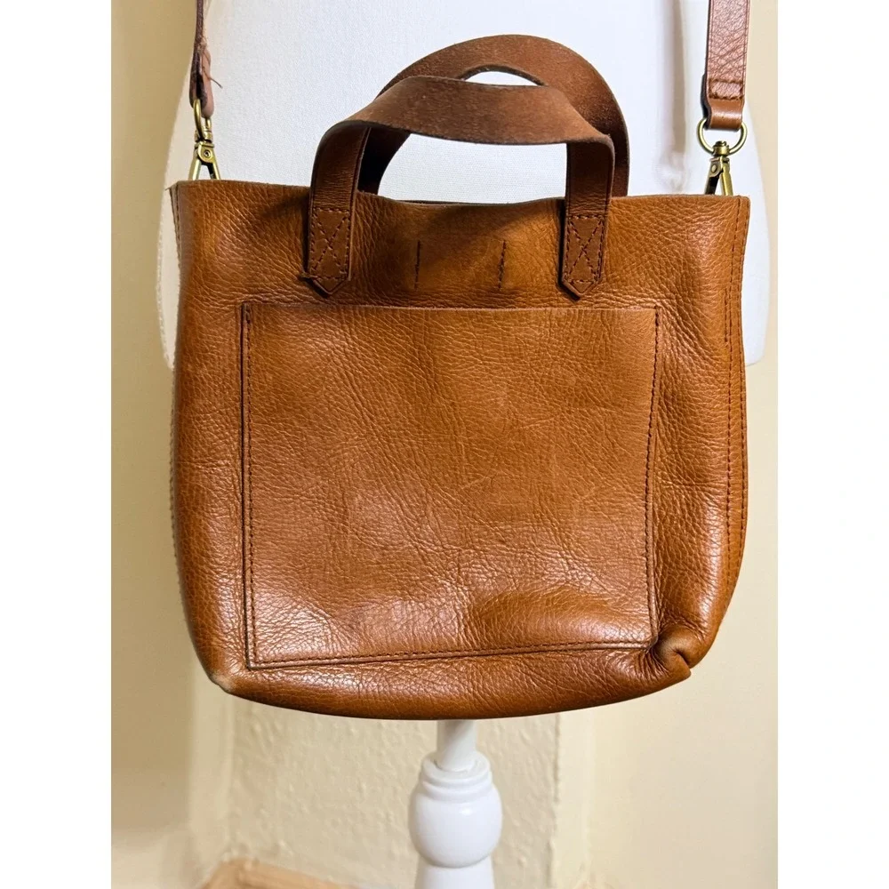 Madewell Small Transport Tote English Saddle Brown Leather Crossbody Bag Handbag